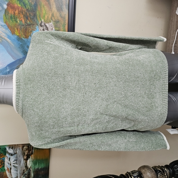 NWT Alfred Dunner St. Moritz Sweater Green Floral Embroidered Pullover PS Petite - Picture 5 of 6